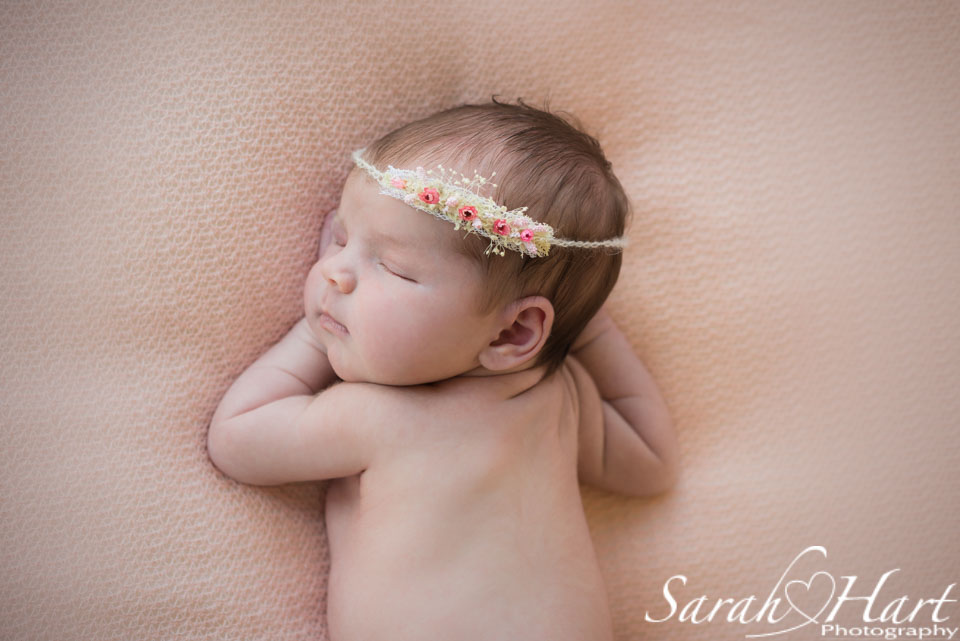 Beautiful baby pictures, Tonbridge photographer, newborn flowery head dress