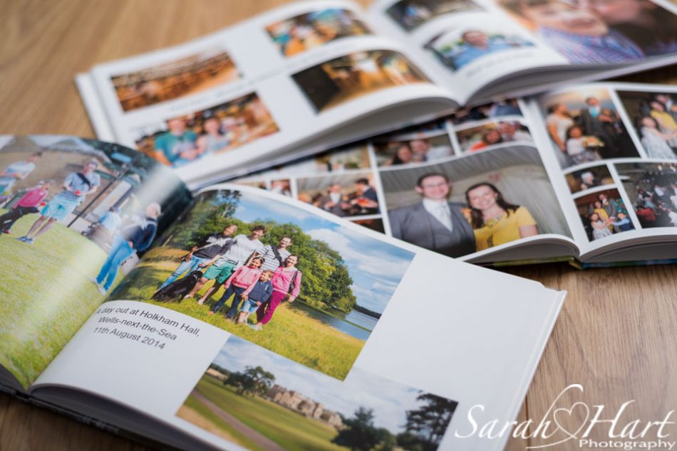 Photos printed in a family photobook, Photography by Sarah Hart