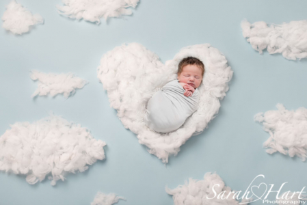 newborn in clouds, baby girl photoshoot, sevenoaks photography