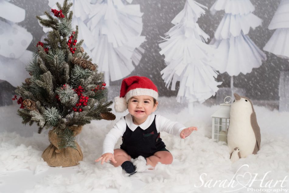 jolly Christmas photo of a little boy, Kent family photographer