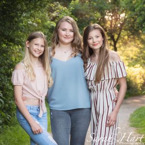 three sister at outdoor photography session tonbridge, Kent