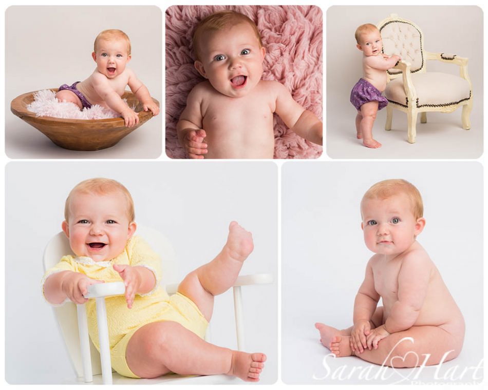 7 month old baby photography images on various backdrops